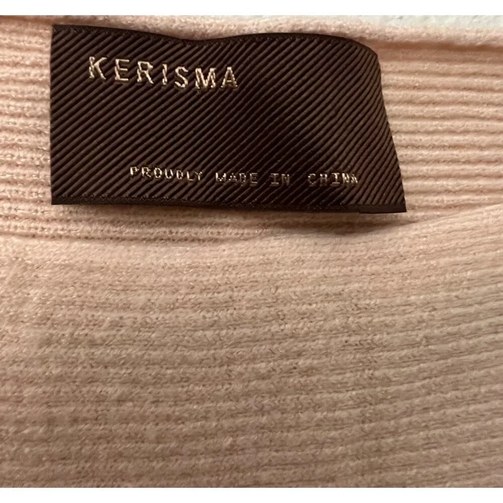 Kerisma Ribbed Knit Peach Dolman Sleeve Viscose Sweater Womens Size M/L - Picture 5 of 5
